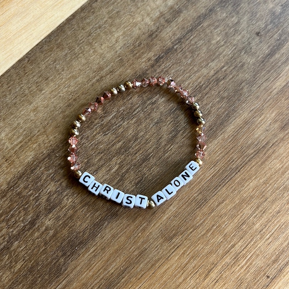 Beautiful Handmade Bracelet CHRIST ALONE *stack or wear solo*
